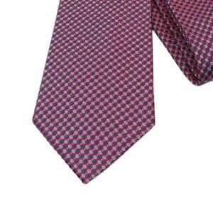 Pierre Cardin Silk Tie Men’s 61.25” Fuchsia Blue Geometric Preppy Classic New